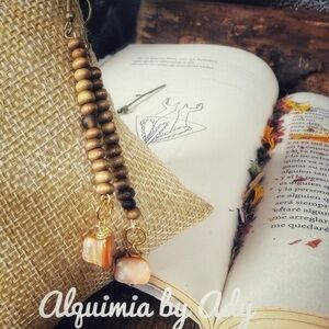 Alquimia Brown and Gold Beaded Earrings